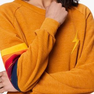 *SOLD* Aviator Nation Bolt stitch stripe crew sweatshirt NWT